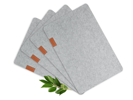 4 Tischuntersetzer aus Filz 43x29cm Platzmatte Tischset Platzset Tischmatte Telleruntersetzer Hellgrau
