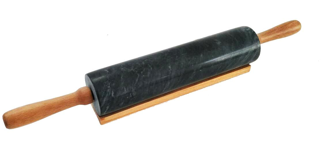 Teigroller aus Marmor mit Ständer 46x6cm Teigrolle Ausroller Nudelrolle 2kg