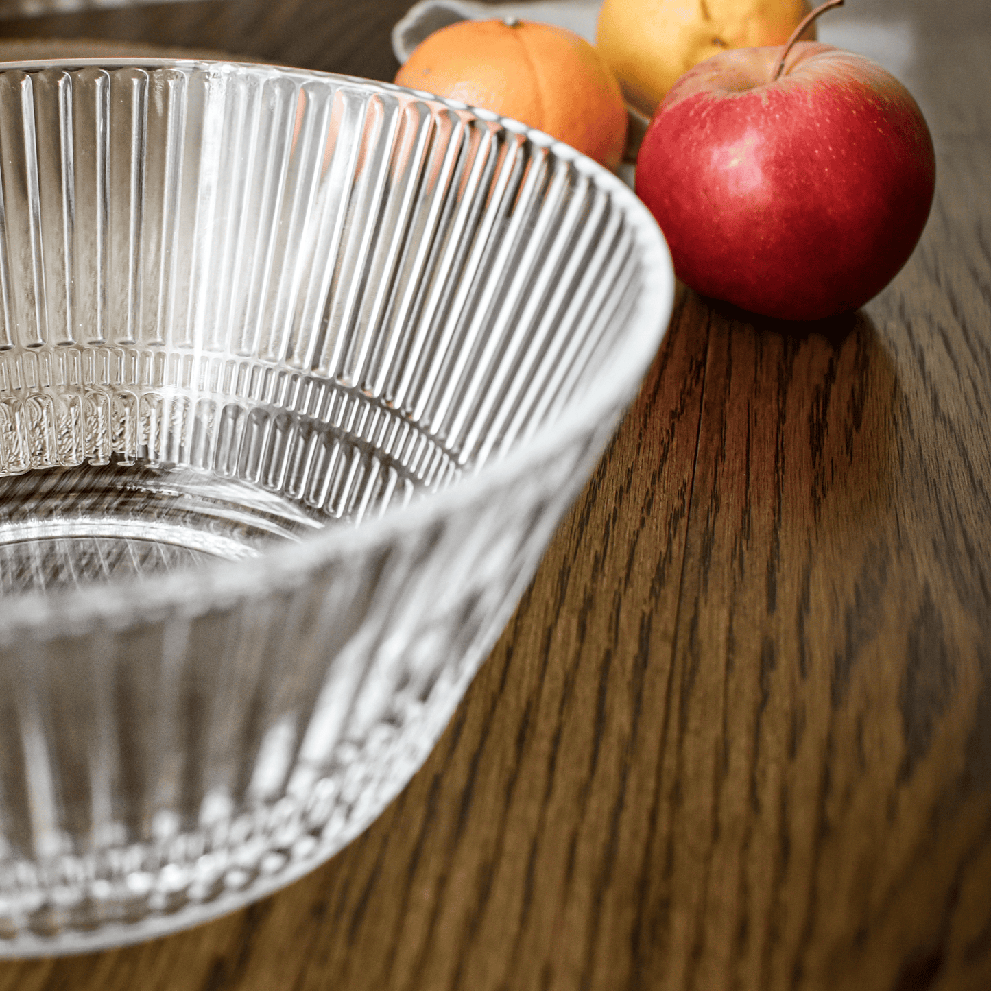 Glasschale 2,1 L mit Reliefstruktur konisch Servierschale Salatschüssel Salatschale Obstschale Dessertschale