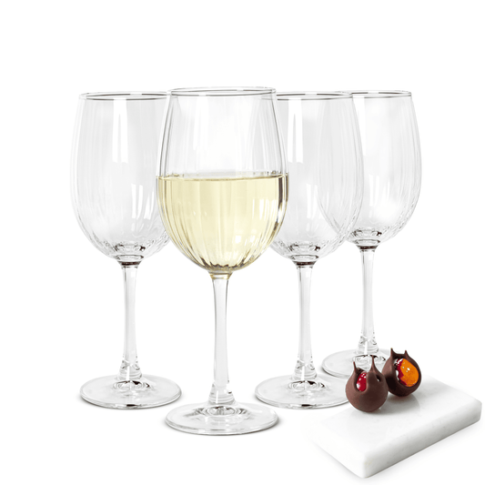 4er Set Weingläser 460 ml – Elegante geriffelte Gläser, hochwertiges Glas, spülmaschinengeeignet – Perfekt für Rotwein, Weißwein & stilvolle Anlässe