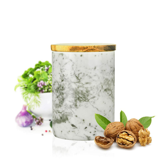 Vorratsdose 800ml mit Holzdeckel Gummidichtung Porzellan Vorratsbehälter Dose #3