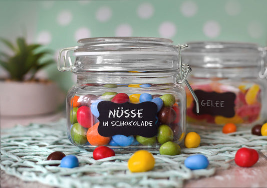 6 Einmachgläser 500ml Bügelverschluss 10 Etiketten Stift 6x Dichtung Vorratsglas