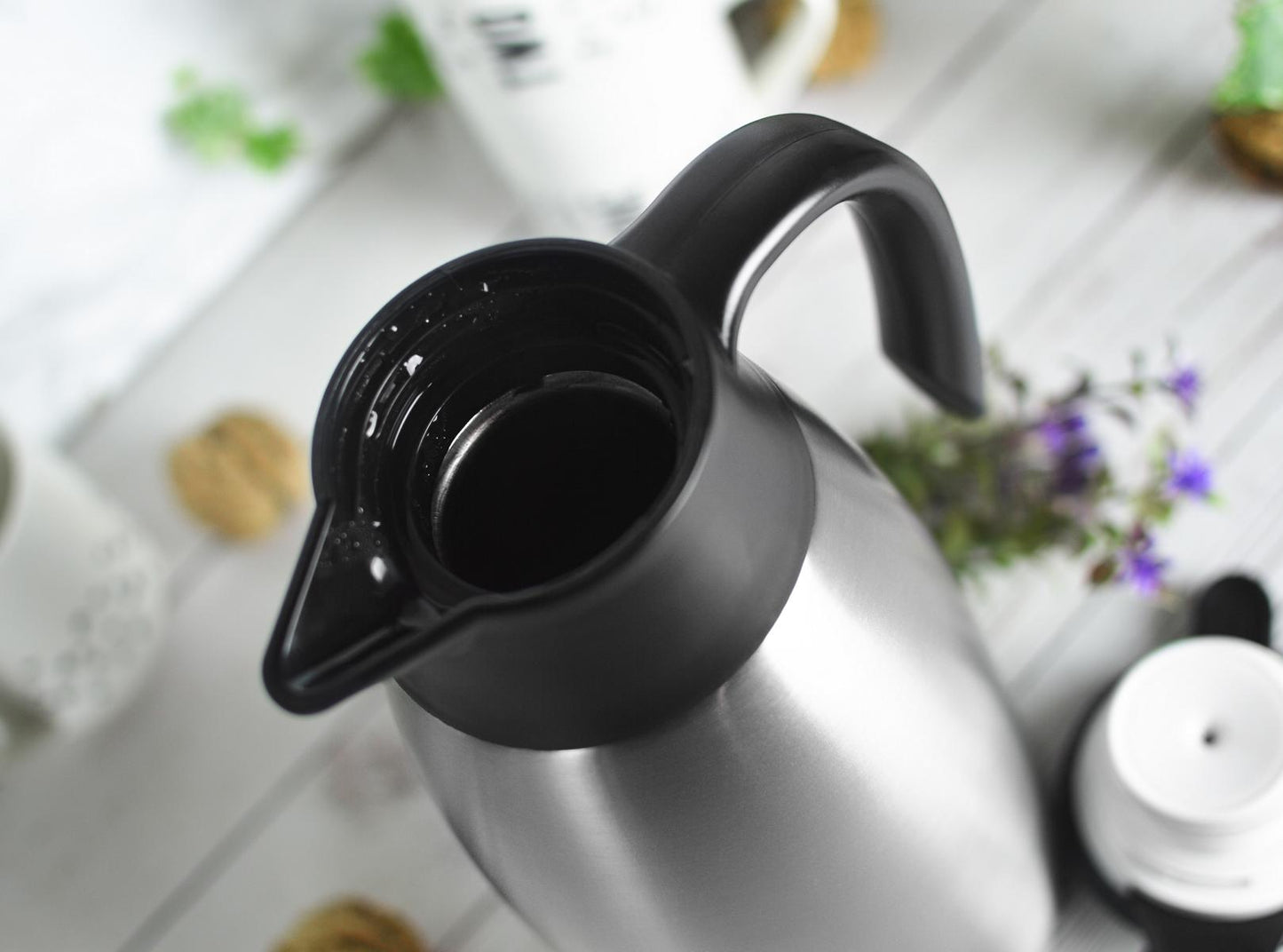 Thermoskanne 2L Edelstahl Isolierkanne Kaffeekanne Thermosflasche Teekanne