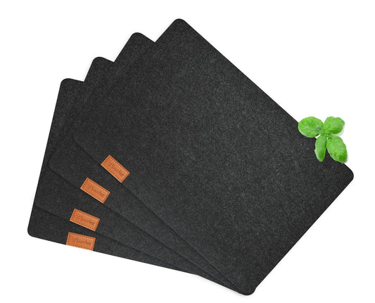 4 Tischuntersetzer aus Filz 43x29cm Platzmatte Tischset Platzset Tischmatte Telleruntersetzer Dunkelgrau