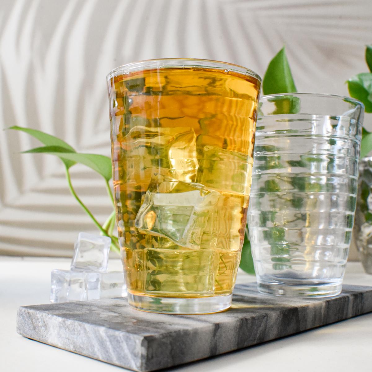 6 Trinkgläser 320 ml mit Struktur Saftgläser Cocktailgläser Longdrinkgläser