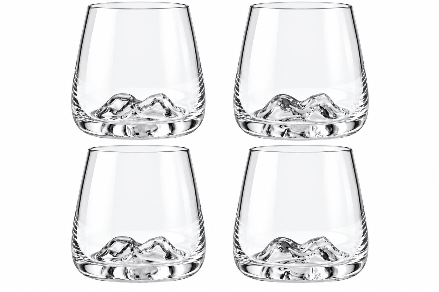 4 Trinkgläser Bergdesign 400 ml Wassergläser Cocktailgläser Whiskeygläser