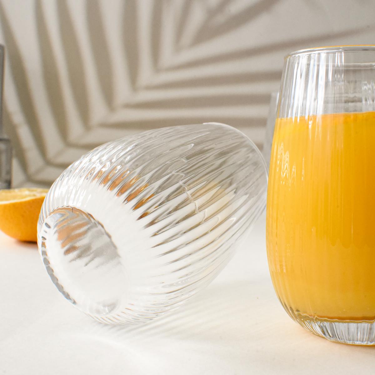 6 Trinkgläser 350ml (max. 400ml) mit geriffelter Oberfläche Cocktailgläser Saftgläser