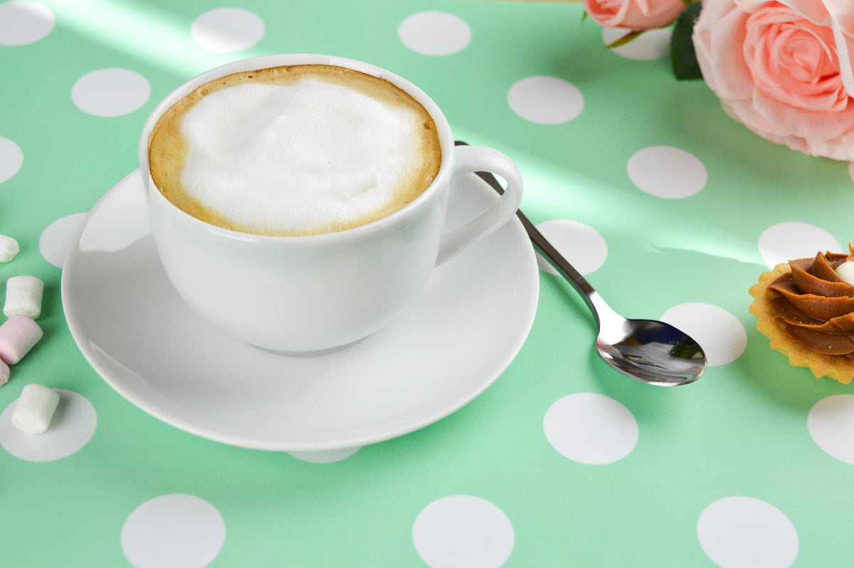 6 Cappuccino Tassen 210ml mit Unterteller aus Porzellan Kaffeetassen Teetassen