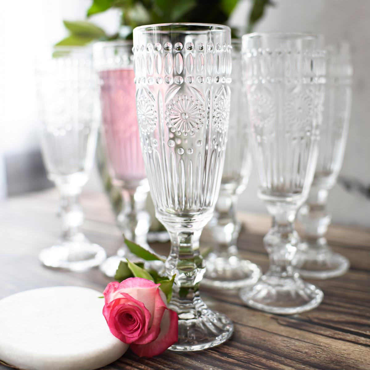 6 Sektgläser 160ml auf Fuß Sonne Sektkelche Champagner Prosecco Sektglas Proseccoglas