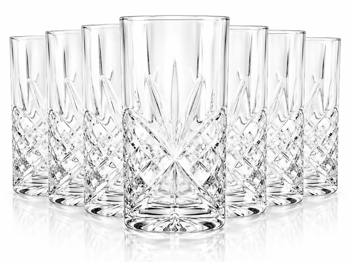6 Longdrinkgläser 300ml mit Relief Wassergläser Saftgläser Trinkgläser Cocktailgläser