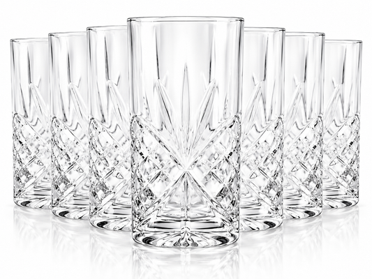 6 Longdrinkgläser 300ml mit Relief Wassergläser Saftgläser Trinkgläser Cocktailgläser