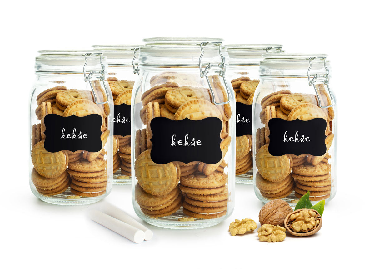 6 preserving jars 2 liters with swing top 10 label pen 6x seal storage jar storage jar