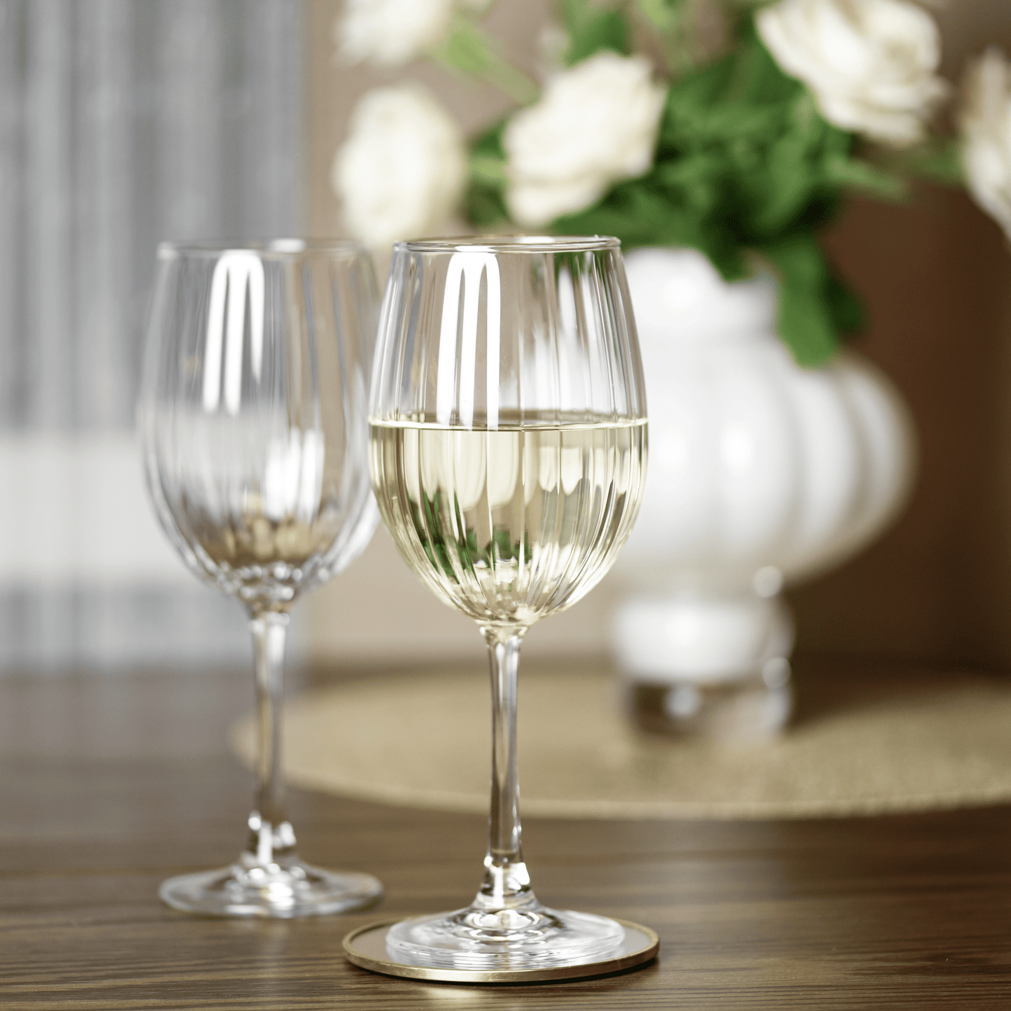 4er Set Weingläser 460 ml – Elegante geriffelte Gläser, hochwertiges Glas, spülmaschinengeeignet – Perfekt für Rotwein, Weißwein & stilvolle Anlässe