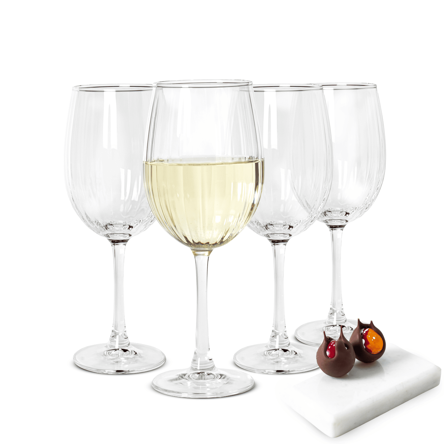 4er Set Weingläser 460 ml – Elegante geriffelte Gläser, hochwertiges Glas, spülmaschinengeeignet – Perfekt für Rotwein, Weißwein & stilvolle Anlässe