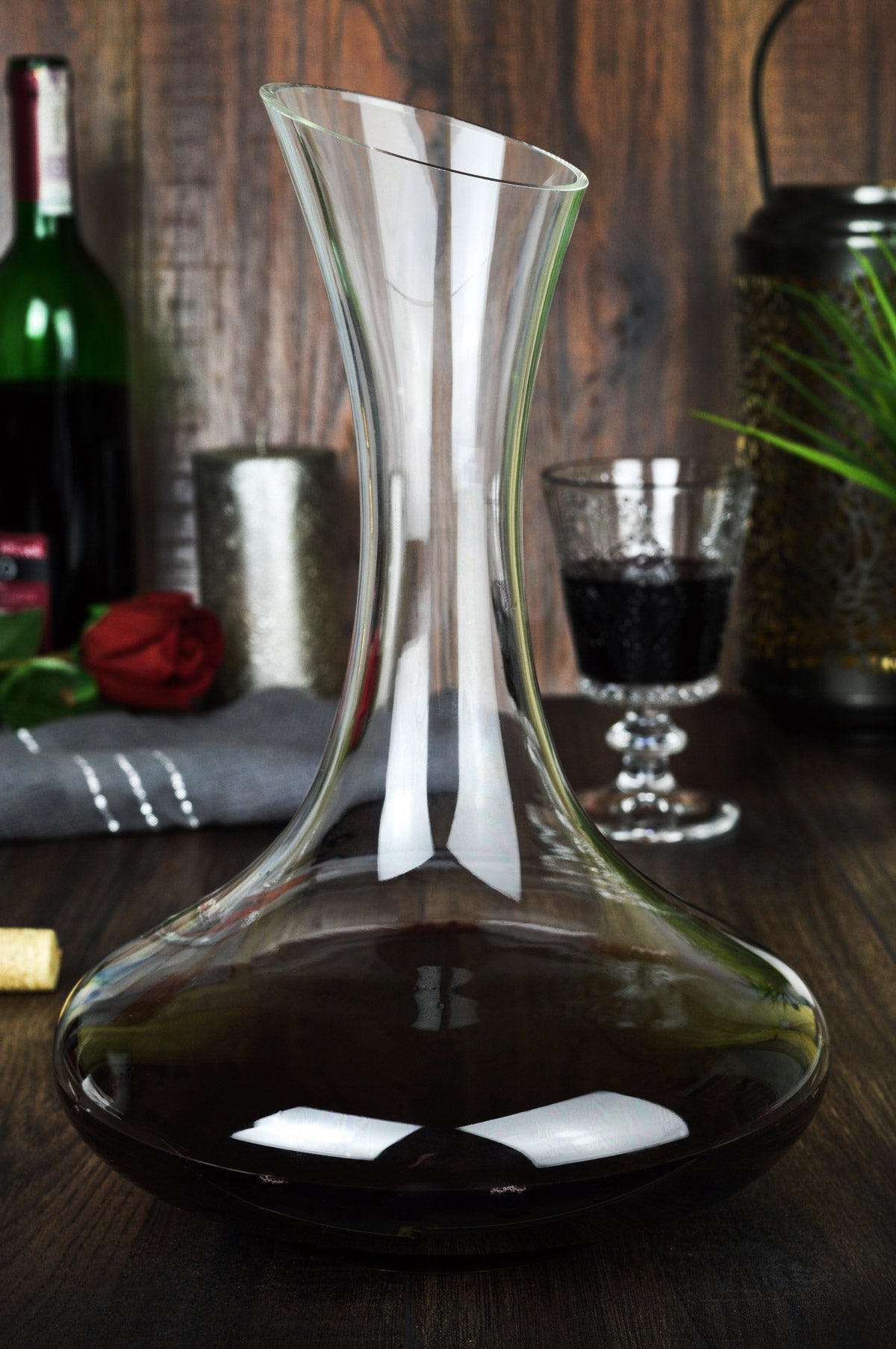 Handgemachte Weinkaraffe 1,5 Liter Dekantier Glaskaraffe Karaffe Glas