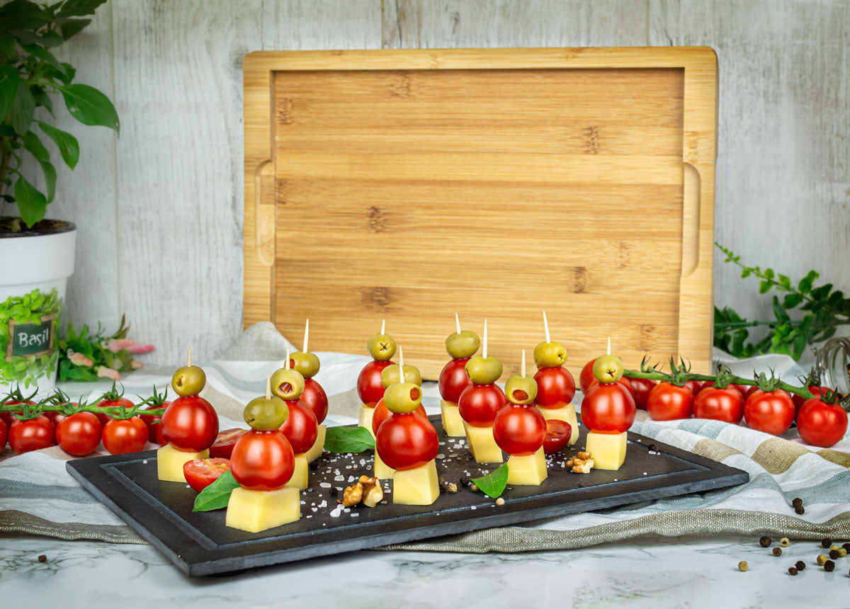 Servierplatte aus Holz und Schiefer Betttablett Frühstückstablett Tablett Serviertablett Käseplatte Käsebrett Schieferplatte