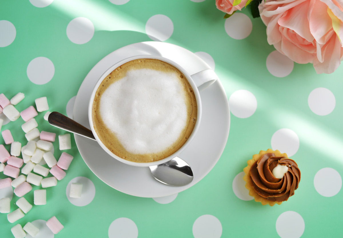 6 Cappuccino Tassen 210ml mit Unterteller aus Porzellan Kaffeetassen B-Ware