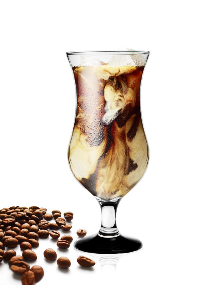 6 Stück Cocktailgläser 480ml mit schwarz handbemaltem Fuß Longdrink Trinkglas
