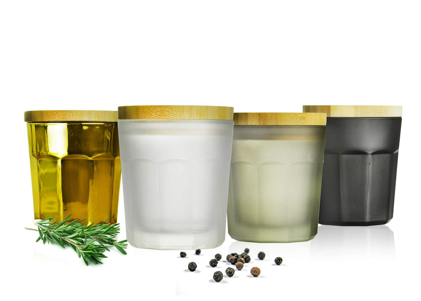 Lot de 4 bocaux de conservation colorés avec couvercles, récipients de conservation, bocaux de conservation en verre