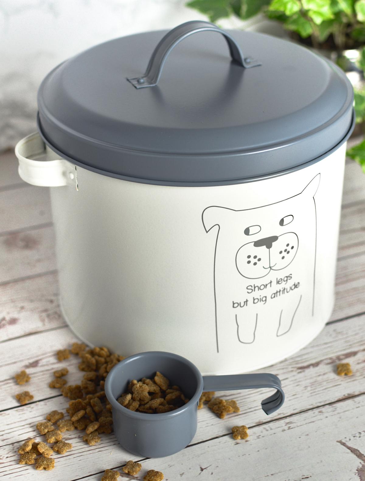 Dry food can with lid and spoon 6 liter metal can animal food storage can dog food box dog