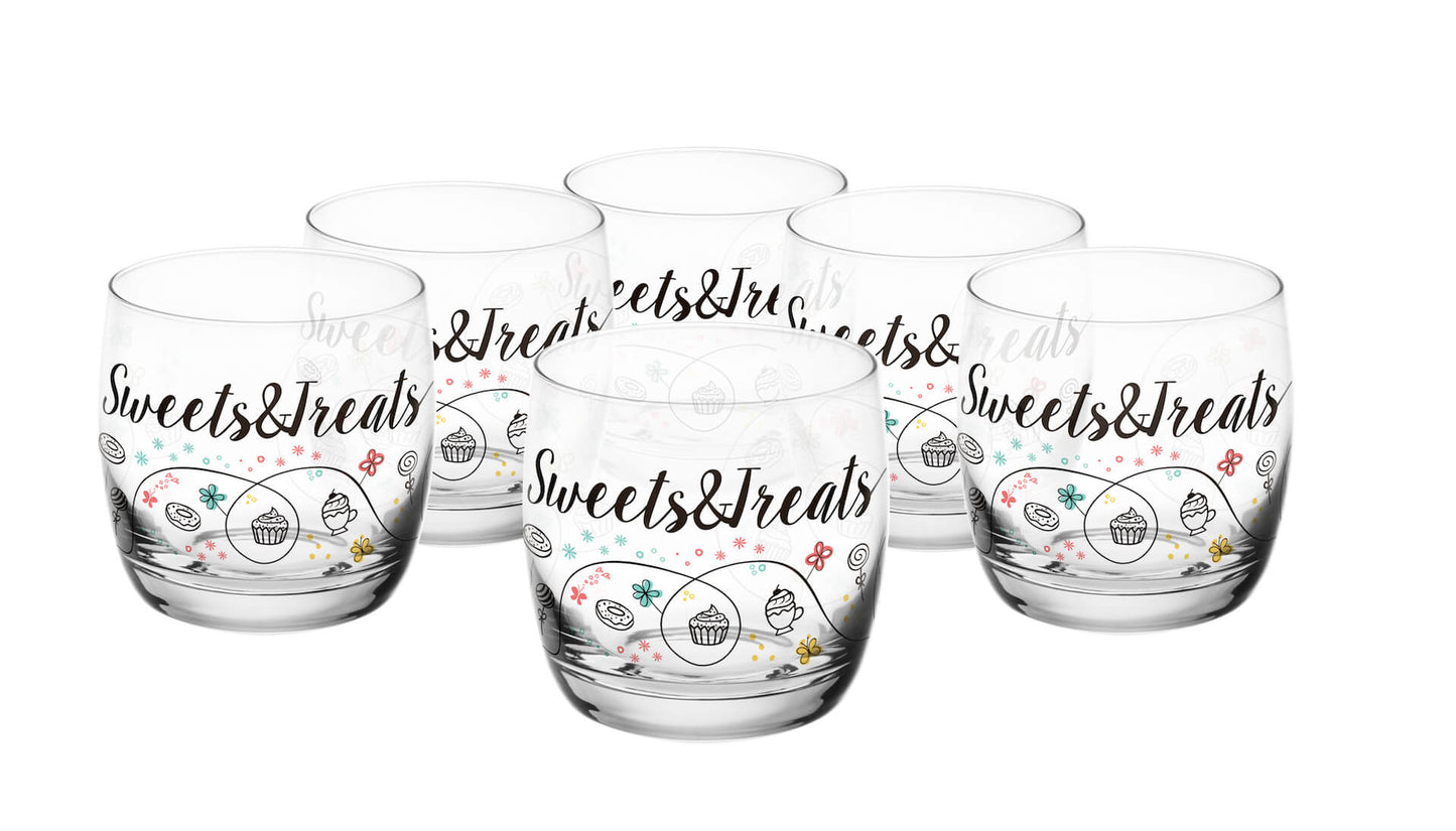 6 Trinkgläser 260ml mit Cookies-Motiv Wassergläser Saftgläser Whiskygläser