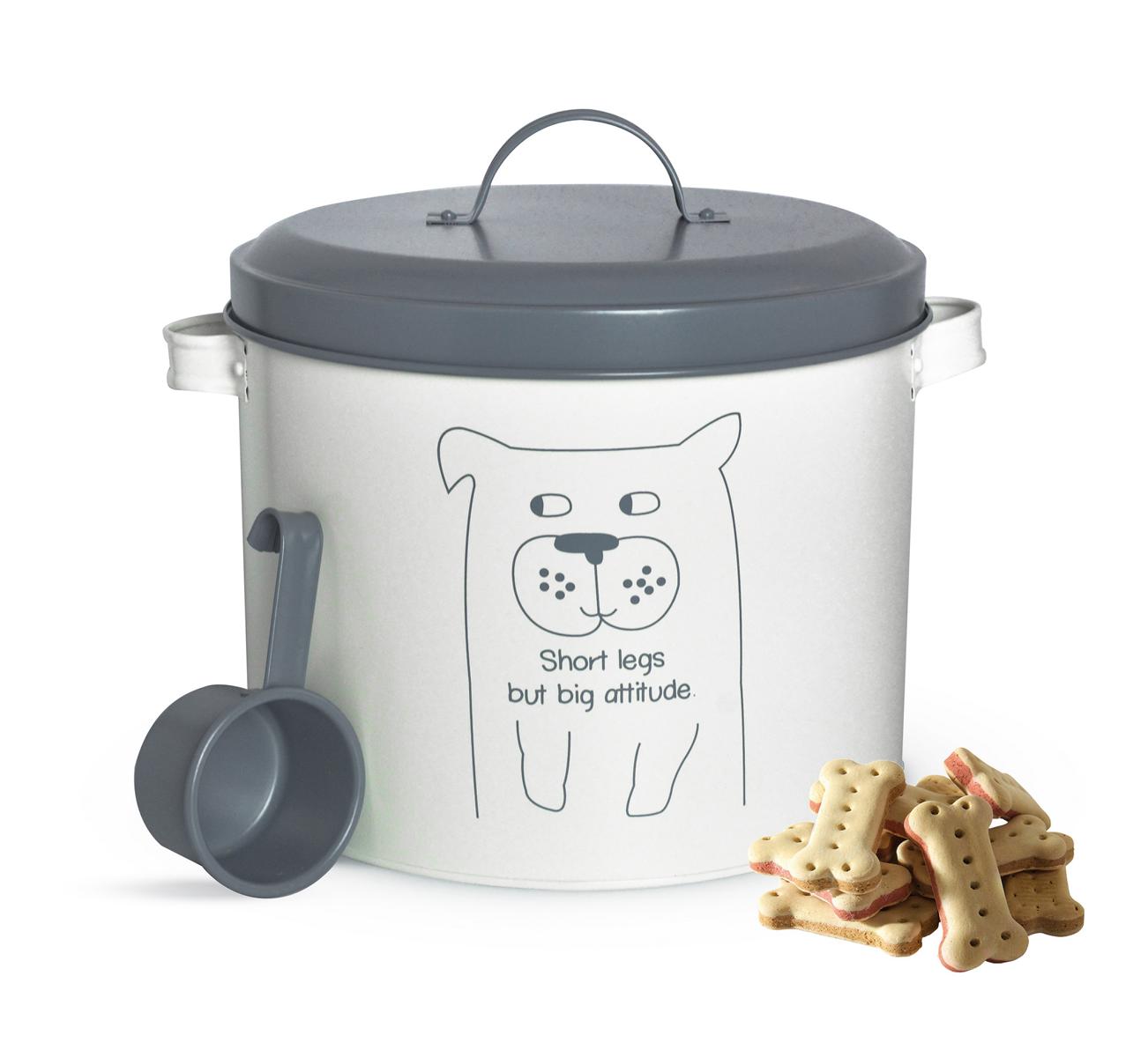 Dry food can with lid and spoon 6 liter metal can animal food storage can dog food box dog