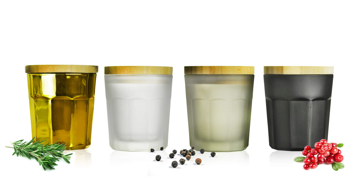 Lot de 4 bocaux de conservation colorés avec couvercles, récipients de conservation, bocaux de conservation en verre