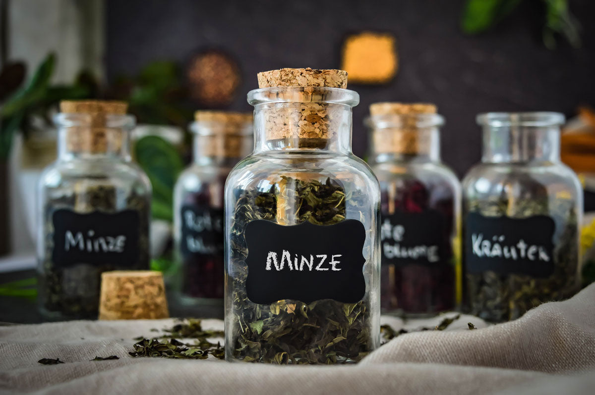 12 Gewürzgläser mit Korkverschluss 180ml Vorratsdose Gewürzdosen Glasdose