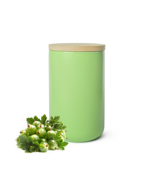 Vorratsdose Grün aus Porzellan mit Bambusdeckel  Vorratsbehälter Dose Vorratsglas Aufbewahrungsdose