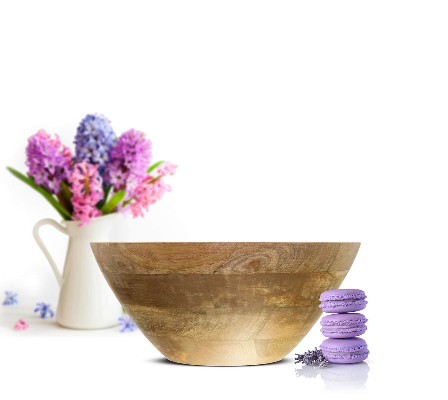 Schale aus Mangoholz mit Emaillebeschichtung in Natur/Gold Ø25cm Salatschüssel Schale Dekoschale