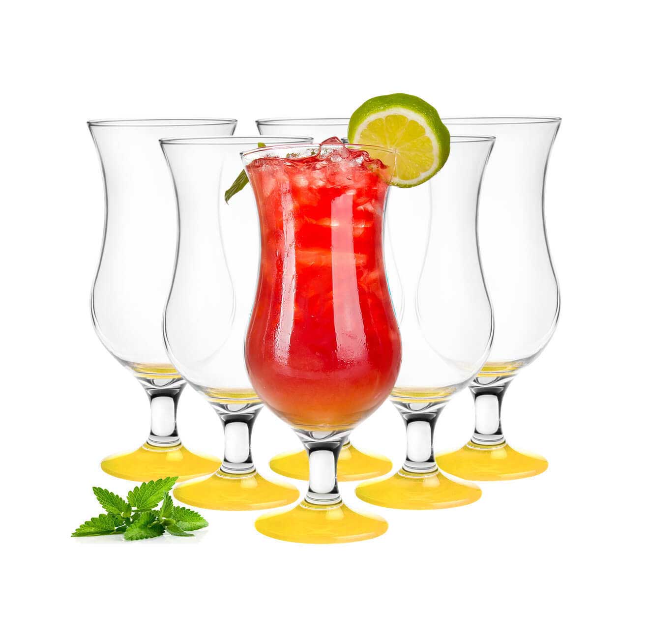 6 Stück Cocktailgläser 480ml 9 Varianten Hurricane Longdrinkgläser Bargläser