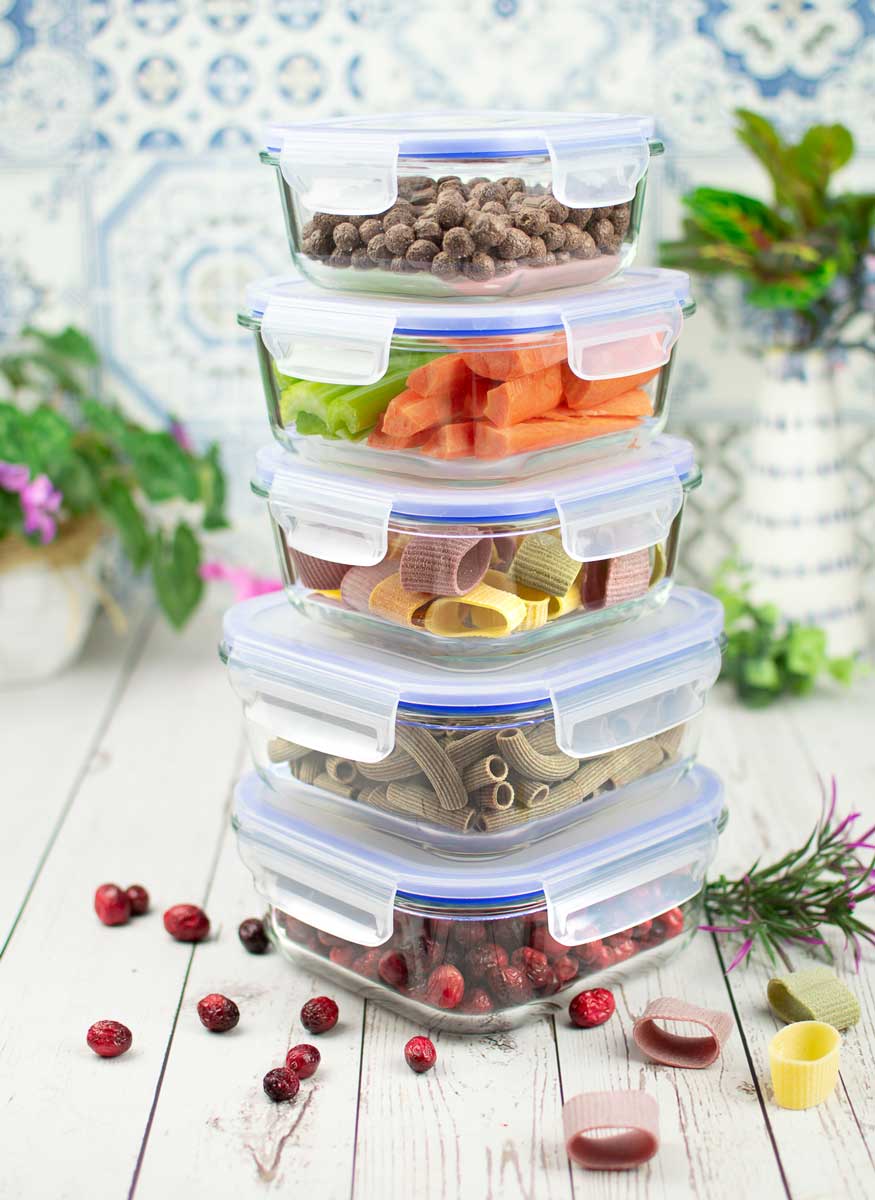 10tlg. Frischhaltedosen Glas Lunchbox Vorratsdosen Brotdose luftdicht -40 bis 25