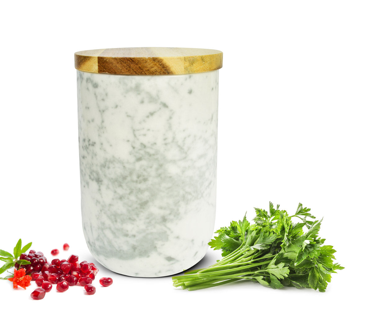 Vorratsdose 800ml mit Holzdeckel Gummidichtung Porzellan Vorratsbehälter Dose #3
