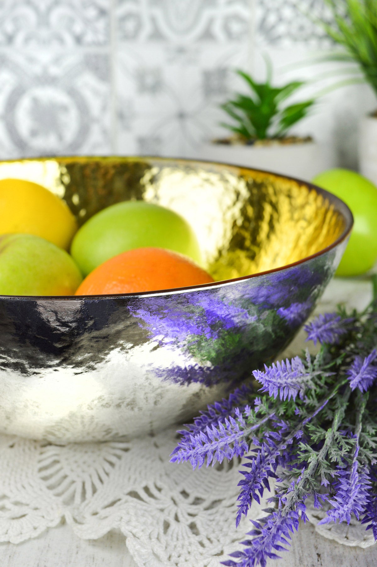Schale in Gold und Silber Schüssel Dekoschale Salatschüssel Salatschale