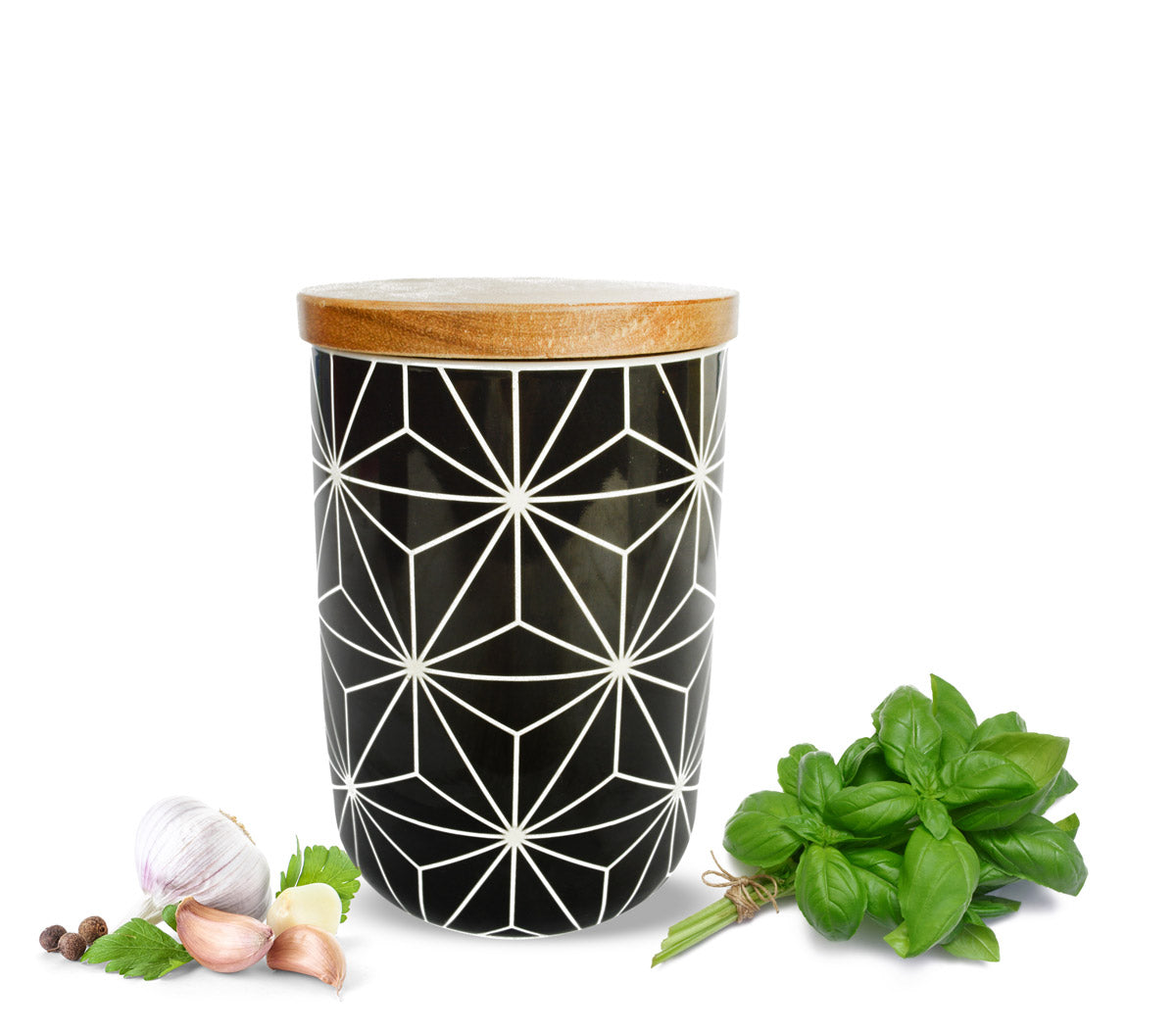 Pot de stockage 800ml avec couvercle en bois, récipient de stockage en porcelaine avec joint en caoutchouc, boîte #2