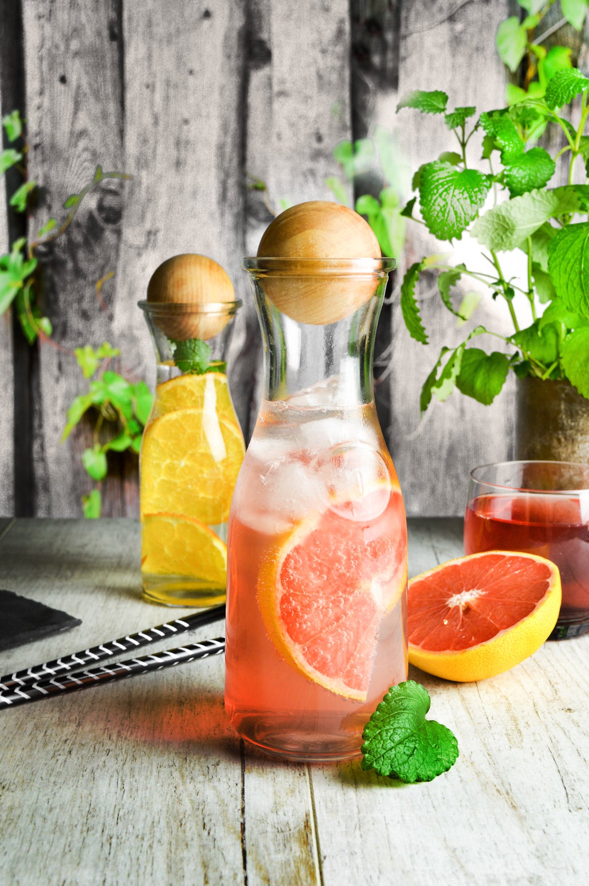 Glass carafe set with wooden stopper 270ml and 470ml wine carafe carafe water carafe decanter